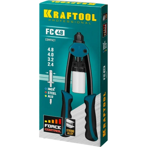 Компактный двуручный заклепочник KRAFTOOL FC-48 290 мм, регулировка усилия, 2.4 - 4.8 мм 31161_z01 фото 10