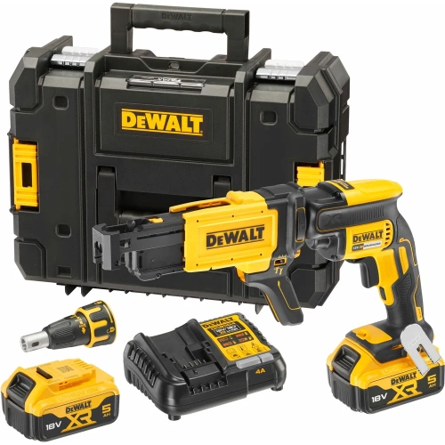 Аккумуляторный ленточный шуруповерт DEWALT DCF620P2K, 18 В, 30 Нм, 4400 об/мин, с 2 АКБ 5 Ач и ЗУ, в кейсе TSTAK DCF620P2K-QW