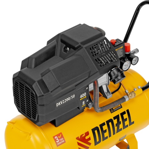 Компрессор воздушный DKV2200/50, Х-PRO 2.2 кВт, 400 л/мин, 50 л Denzel фото 10