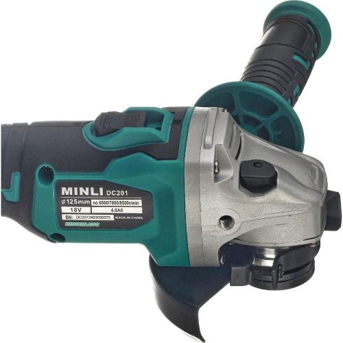 Аккумуляторная бесщеточная угловая шлифмашина MINLI 125mm Li-ion 18Vx2 DC201-4.0A фото 10