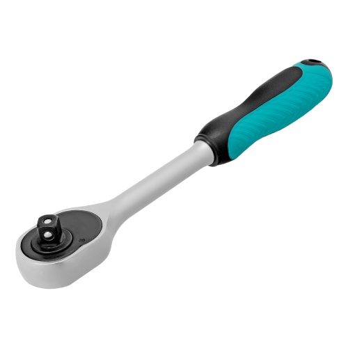 Ключ-трещотка 3/8", CrV, 72 зуба, с быстрым сбросом, матовый хром Stels фото 2