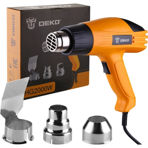 Строительный фен DEKO HG2000W, 2000Вт, 2 скорости, защита от перегрева 063-4166 фото 3