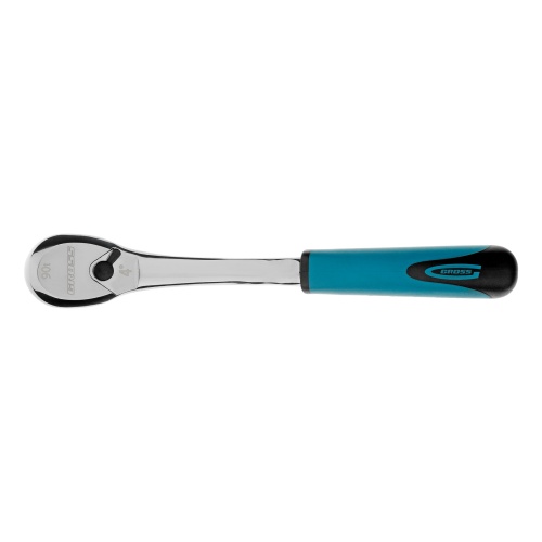 Ключ-трещотка 1/4", CrV, 90 зубьев, усиленный, хром Gross фото 3