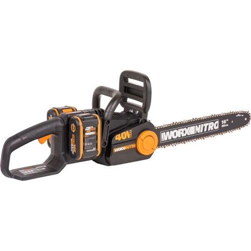 Аккумуляторная цепная пила WORX NITRO , 40В 40см бесщеточная, 4.0Ач х2, ЗУ 2А, коробка WG385E фото 5
