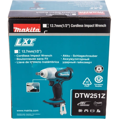 Аккумуляторный гайковерт Makita DTW251Z фото 9