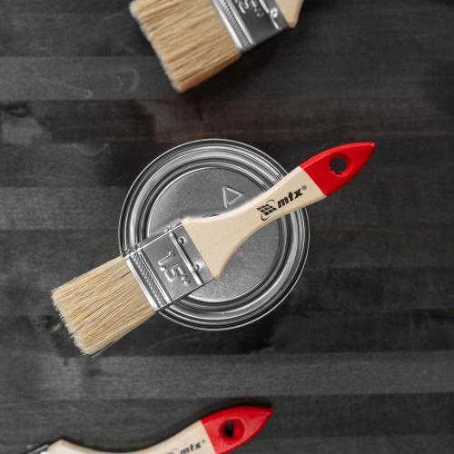 Кисть плоская "Стандарт" 1.5" (38 мм) натуральная щетина, деревянная ручка MTX фото 5