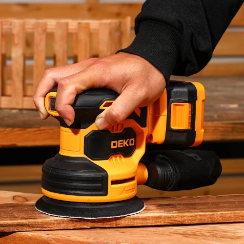 Шлифмашина эксцентриковая аккумуляторная DEKO DKCG-125, 20В, 1x2.0Ач 084-1041 фото 7