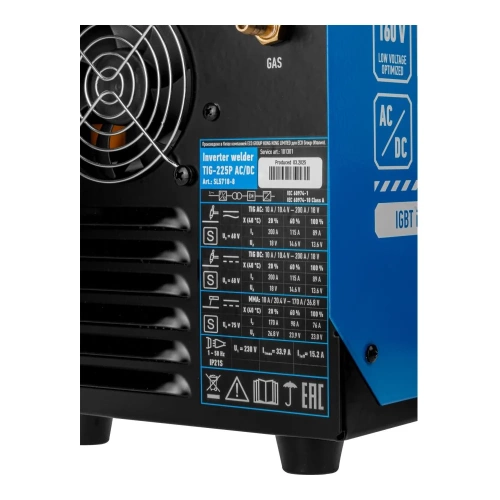 Инверторный аппарат аргонодуговой сварки SOLARIS TIG-225P AC/DC SL5718-8 фото 5