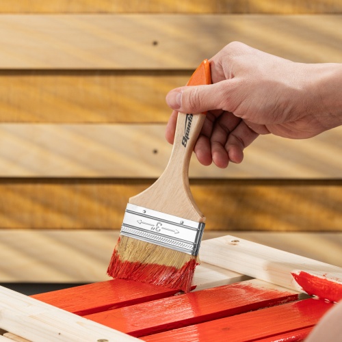 Кисть плоская Slimline 3" (75 мм) натуральная щетина, деревянная ручка Sparta фото 8