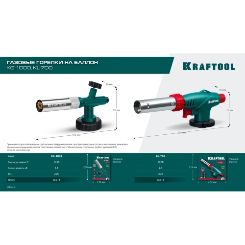 Газовая горелка на баллон с пьезоподжигом KRAFTOOL увеличенная мощность KL-700 55516 фото 10