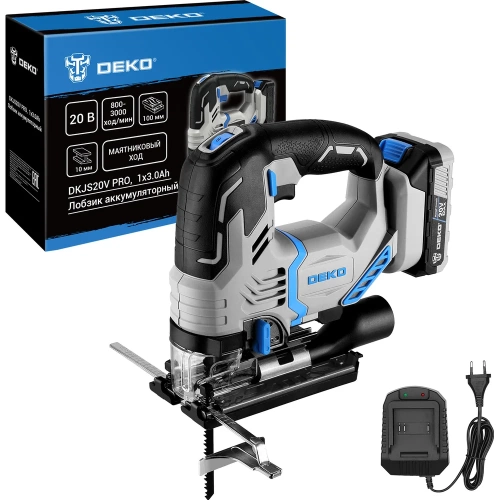 Аккумуляторный бесщеточный лобзик DEKO DKJS20V PRO, 20В, 1x3.0Ач 085-1328 фото 3