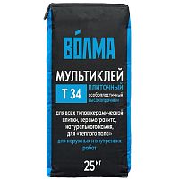 Клей для плитки цементный Волма Мультиклей Т34 25 кг