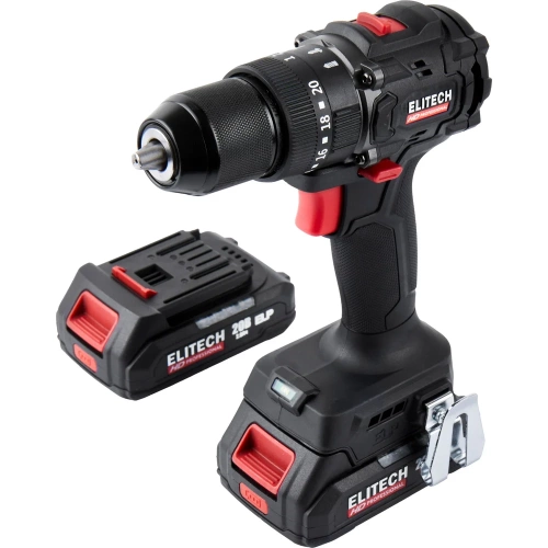 Аккумуляторная ударная дрель Elitech CD 20ISL2 (20В, 2х2Ач, 60Нм, BL) HD 205722