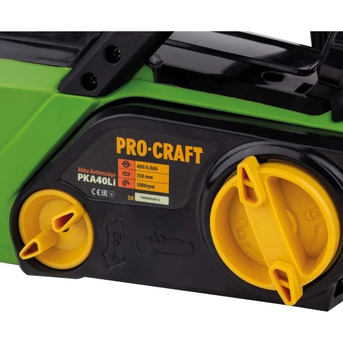 Пила цепная аккумуляторная PROCRAFT 40В 14'' (35 см) (АКБ 4Ач+ЗУ+Шина+Цепь) PKA-40Li фото 9