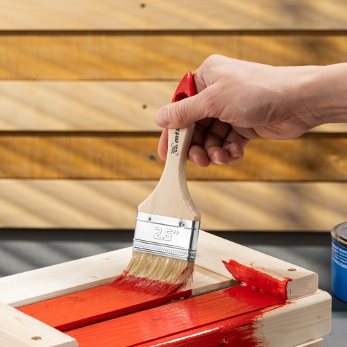 Кисть плоская "Стандарт" 2.5" (63 мм) натуральная щетина, деревянная ручка MTX фото 7