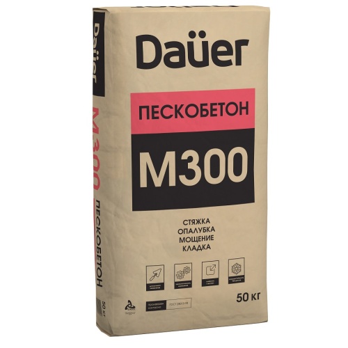 Cухая смесь Dauer М-300 Пескобетон зимняя 50 кг фото 3