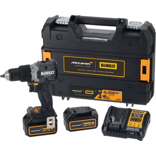 Ударная дрель-шуруповерт Dewalt McLaren Limited Edition DCD85MM2T, 18 В, 2000 об/мин, с 2 АКБ 4 Ач и ЗУ, в кейсе TSTAK DCD85MM2T-QW фото 3