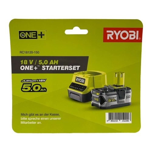 Набор Ryobi ONE+ RC18120-150 5133003366 аккумулятор (18 В; 5.0 А*ч; Li-Ion) и зарядное устройство RC18120 фото 4