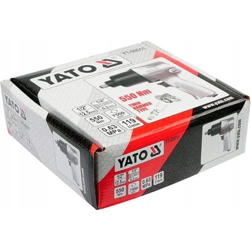 Пневмогайковерт YATO 1/2" ударный 550Нм 0,63 MPa YT-09511 370309511 092 1 фото 6