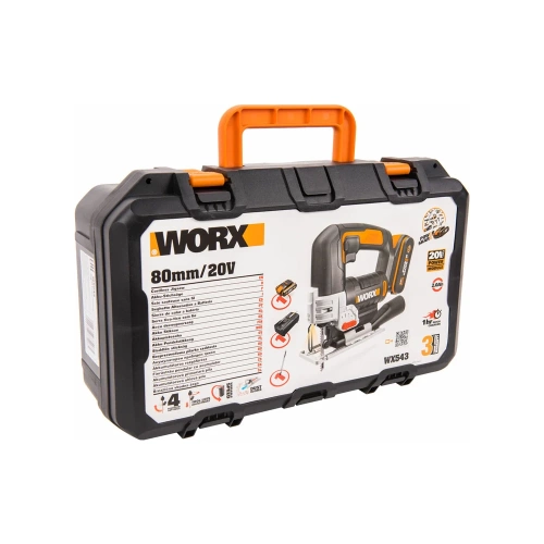 Аккумуляторный лобзик WORX 20 В, 1x2 Ач, кейс WX543 фото 11