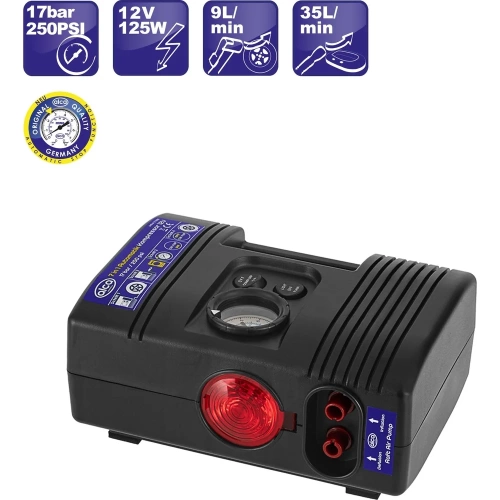 Компрессор Alca Automatik 7 in 1 с фонарем, 12 В, 12 А, 9 л/мин, 125 Вт 213000 фото 4