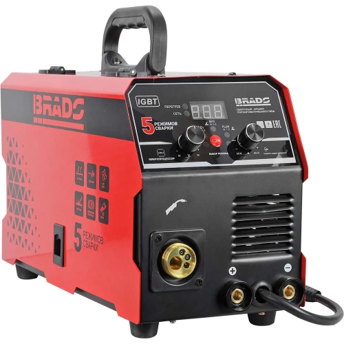 Полуавтомат сварочный BRADO MIG/MMA-250L-10 250А, микропроцессор, MIG/FLUX/MMA/TIG, еврорукав 3 м 00-00023948