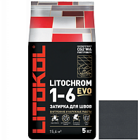 Затирка цементная для швов Litokol Litochrom 1-6 Evo LE.140 Мокрый асфальт 5 кг