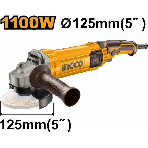 Угловая шлифовальная машина INGCO INDUSTRIAL 1100 AG110038 фото 3