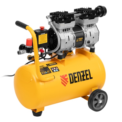 Компрессор DLS950/24 безмаслянный малошумный 950 Вт, 165 л/мин, ресивер 24 л Denzel фото 41