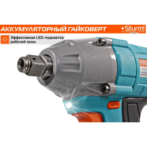 Аккумуляторный гайковерт Sturm 1BatterySystem CD20350BLC фото 10