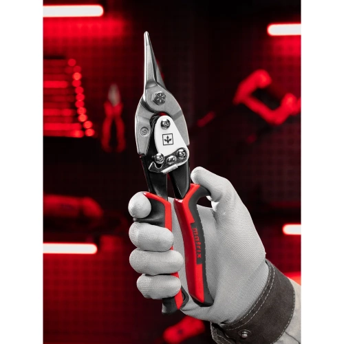 Ножницы по металлу Matrix PRO 250 мм, прямой рез, сталь CRMO, двухкомпонентные рукоятки 78322 фото 3