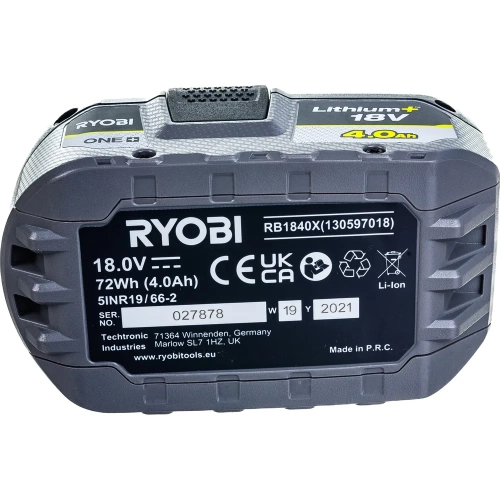 Аккумулятор Ryobi ONE+ RB1840X (18 В; 4 А*ч; Li-ion) 5133005053 фото 6
