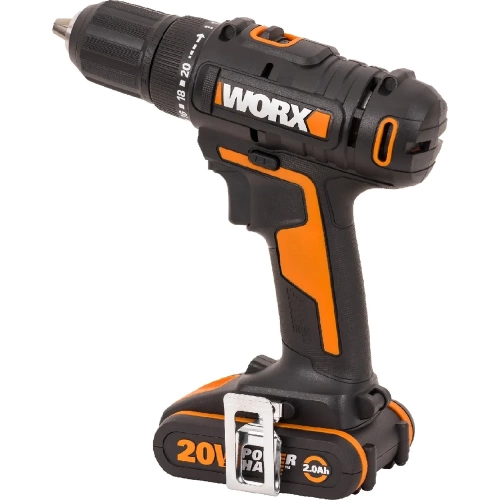 Аккумуляторная дрель-шуруповерт WORX WX108 45Нм, 20В, 2Ач x2, ЗУ 2А, кейс фото 7