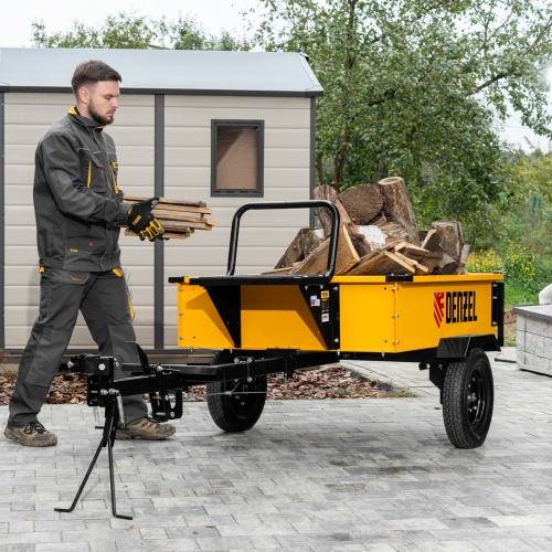 Прицеп для мотоблока TT-500, оцинк., груз. 500 кг, рег. сцепка, колеса 4.00-10, в упаковке Denzel фото 22