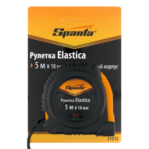 Рулетка Elastica,5 м х 18 мм,обрезиненный корпус Sparta фото 6