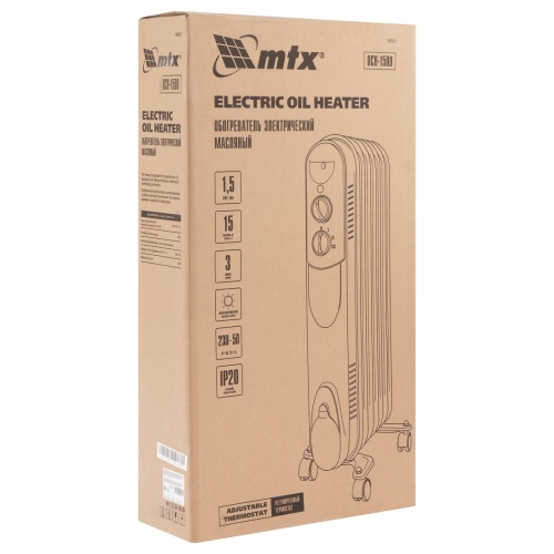 Масляный обогреватель MTX OCH-1500, 230 В, 1500 Вт MTX фото 11
