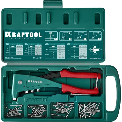 Литой заклепочник в кейсе KRAFTOOL X-5F удержание заклепки, 2.4 - 4.8 мм 31173-H6_z01 фото 11