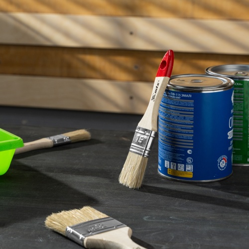 Кисть плоская "Стандарт" 1.5" (38 мм) натуральная щетина, деревянная ручка MTX фото 6