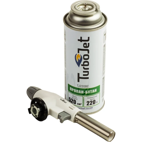Горелка с пьезоподжигом TJ74 + газовый баллон TJ220 Turbojet TJ723-B фото 4