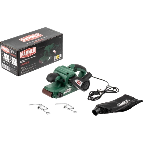 Шлифовальная машинка ленточная HAMMER LSM900E 950Вт 200-380м/мин лента 533x75мм + струбцины 840984