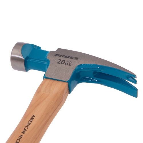Молоток-гвоздодер,560 г, угол 75, магнит, обрезиненная рукоятка AMERICAN HICKORY GROSS фото 6