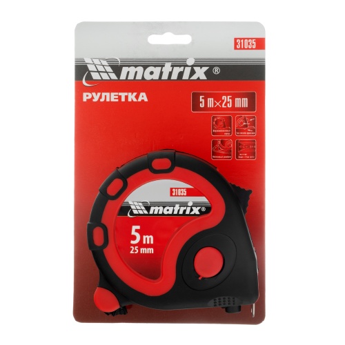 Рулетка Status 3 fixations,5 м х 25 мм,двухкомпонентный корпус,3 фиксации ленты Matrix фото 6