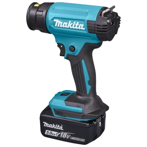 Аккумуляторный тепловой пистолет-фен Makita LXT 18В, 550 град, 2 скорости,6 режимов, кейс MakPac ,насадки 5.0Ач х1,з/у DHG181RT1J фото 9