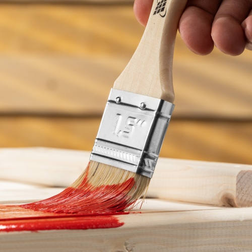 Кисть плоская "Стандарт" 1.5" (38 мм) натуральная щетина, деревянная ручка MTX фото 8