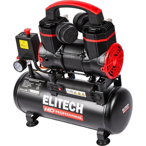 Компрессор безмасляный малошумный Elitech ACF 200-8S 204538 фото 9