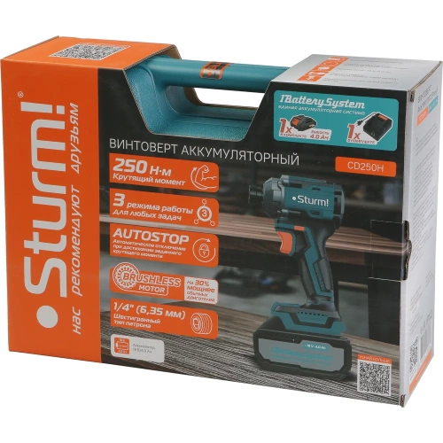 Набор аккумуляторного инструмента Sturm CD250H+CD1860BL фото 9