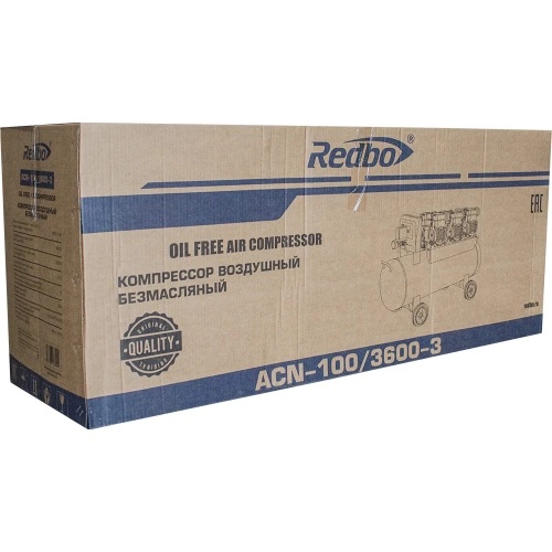 Компрессор безмасляный Redbo ACN-100/3600-3, 3.6кВт, 315л./мин, 100л, 6цил. 39775 фото 11