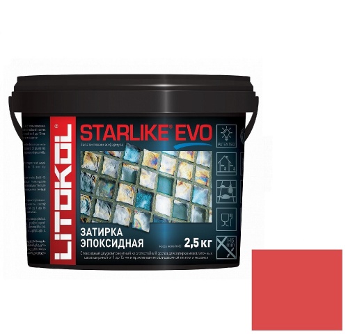 Затирка эпоксидная для швов Litokol Starlike Evo S.550 Rosso Oriente 2,5 кг