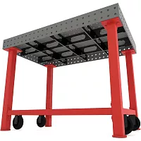 Сварочный стол Flamet 1000x1500 Start 6 мм подстолье с перемычками и колесами КPBK-1000x1500-6