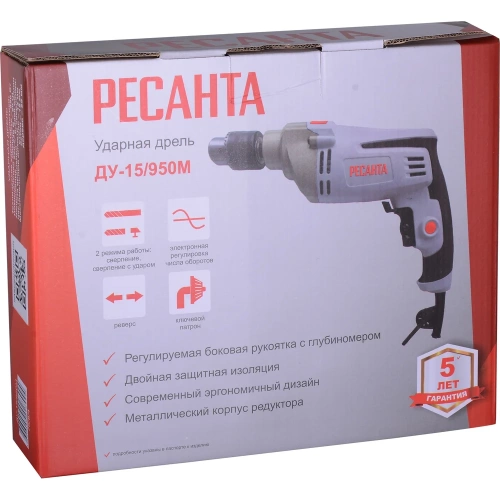 Ударная дрель Ресанта ДУ-15/950М 75/8/4 фото 8